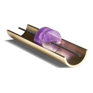 brass holder with purple marble incense holder