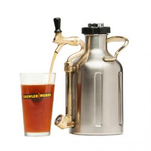 small keg filling glass of beer