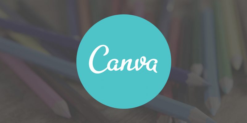 blue logo with canva in white text