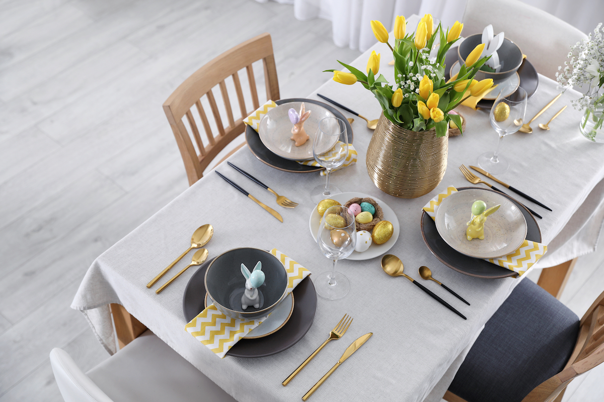 Beautiful Easter Table Setting. Image by New Africa via Shutterstock.