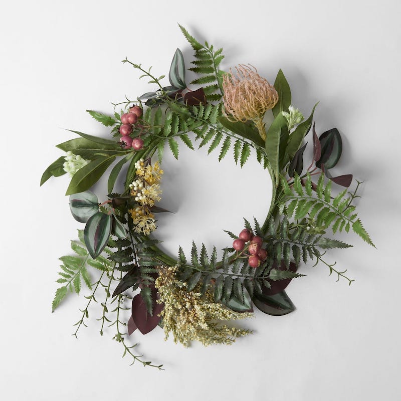 Morgan and Finch Native Foilage Wreath. Image via Bed Bath and Table website.