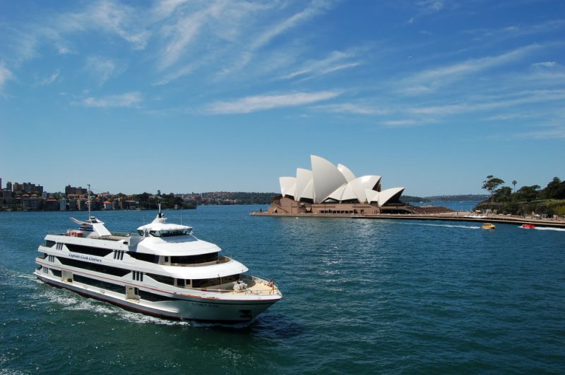 Cruise Ship sailing past the Sydney Opera House, Sydney Harbour, Australia. Image by Tom Cummins via Shutterstock.