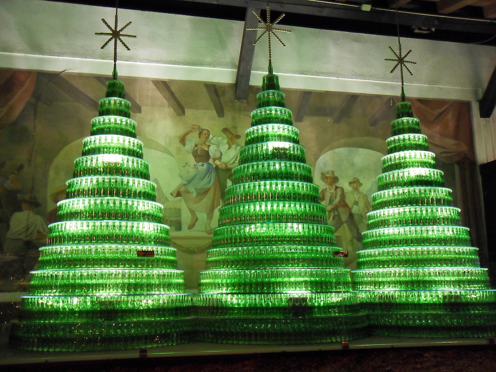 Christmas Tree Beer Bottles. Image by Alexfaenza via Shutterstock.