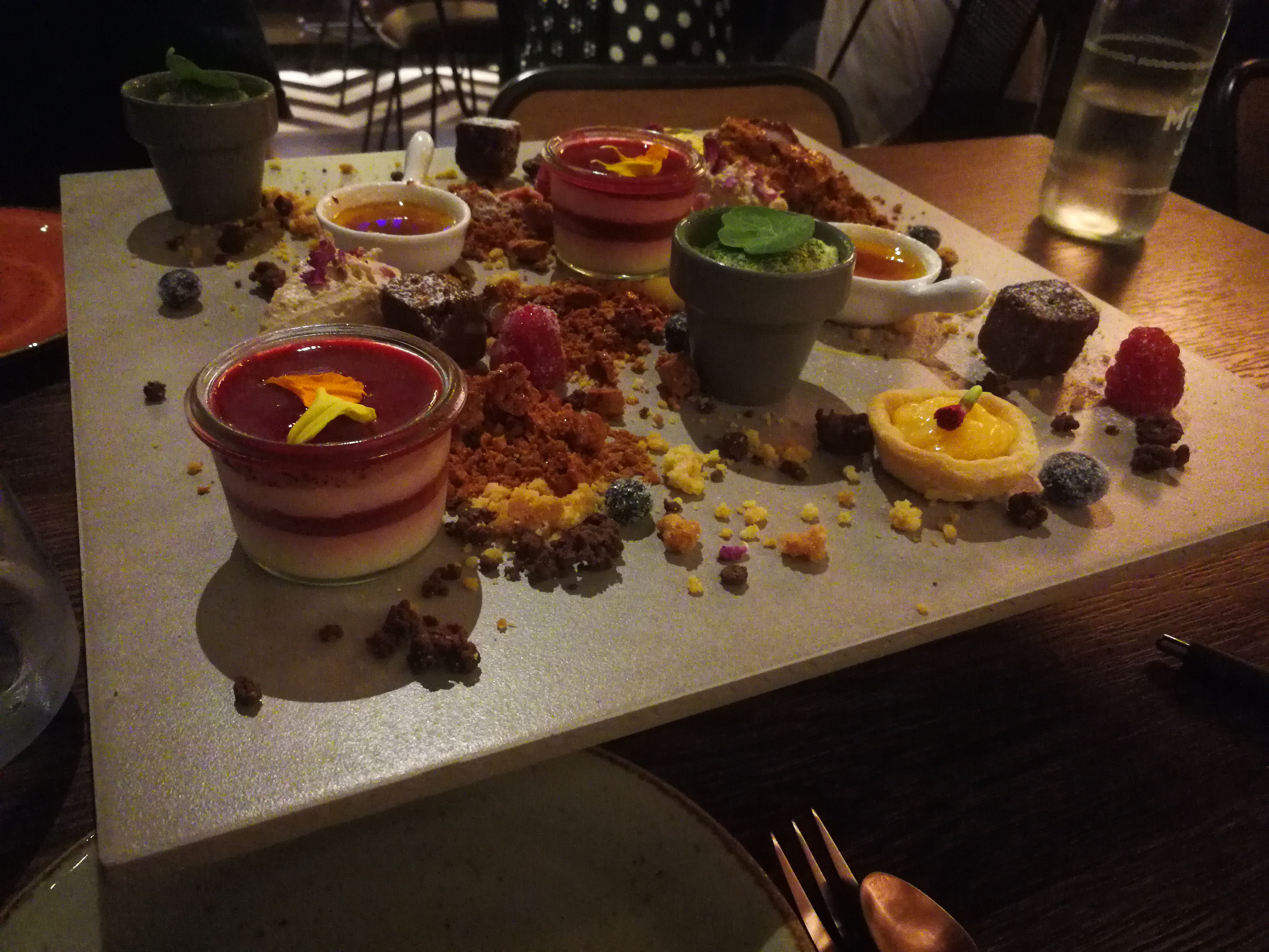Our 'Fire and Ice' dessert platter. Image: Christopher Kelly
