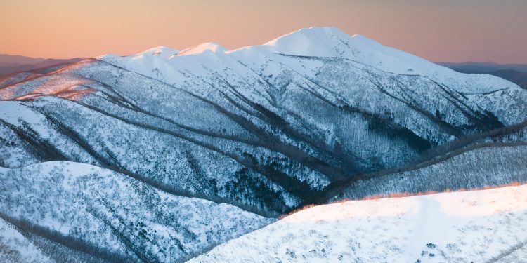 6 Best Places to Enjoy Snow In Australia In Winter. Mt Feathertop, Mt Hotham, Victoria, Australia. Photographed by FiledIMAGE. Image via Shutterstock.