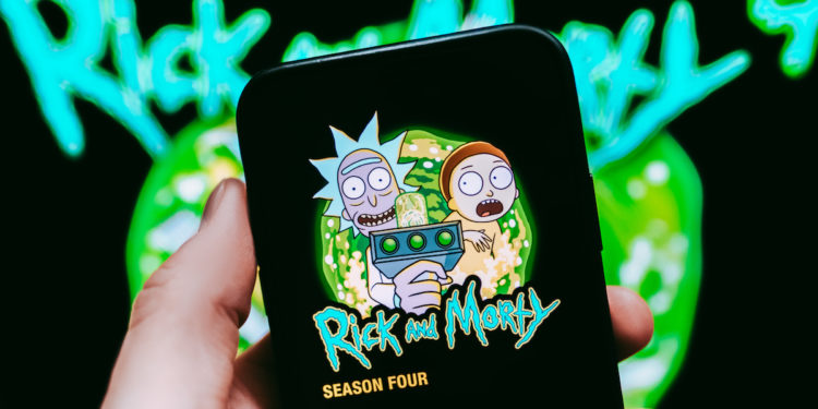 Rick and Morty on Phone. Imaeg by Nikkimeel via Shutterstock.
