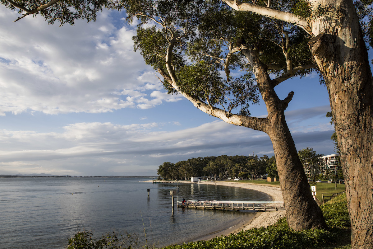The Little Beach Boathouse, Nelson Bay. Photographed by Dallas Kilponen. Image supplied via Destination NSW.