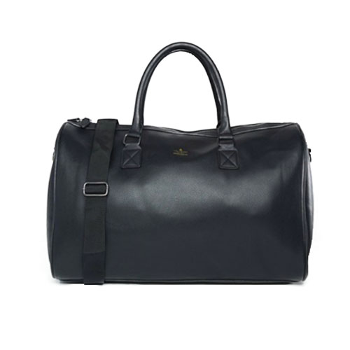 ASOS DESIGN holdall in black with gold emboss