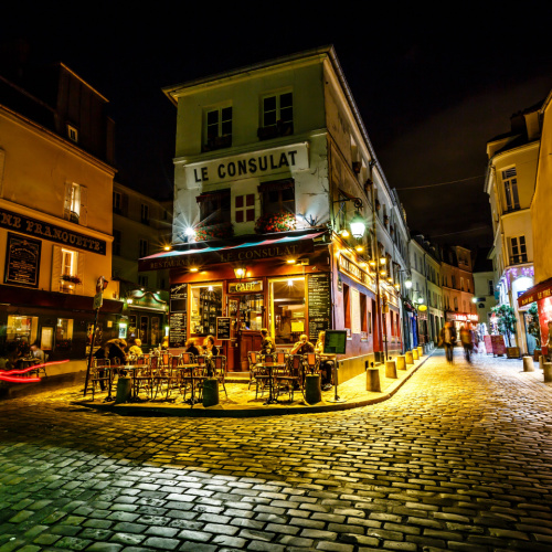 <strong>The Boulevard Montmartre at Night</strong>, Camille Pissarro