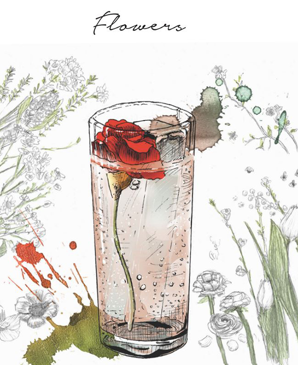 Flowers Cocktail Illustration. Image supplied.