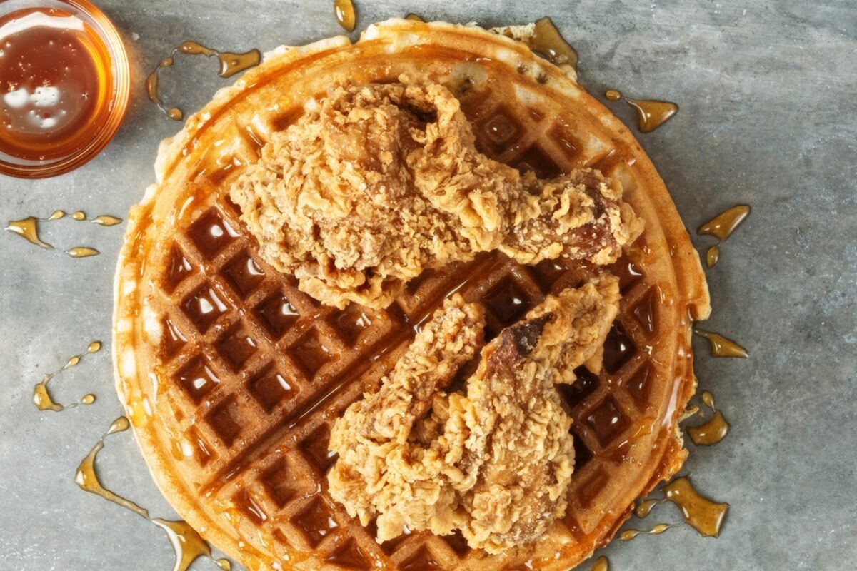 Fried chicken and waffles. Photographed by zkruger. Image via Shutterstock.