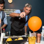 Grant Collins serving up the cocktail Up at Gin Lane. Image: Supplied