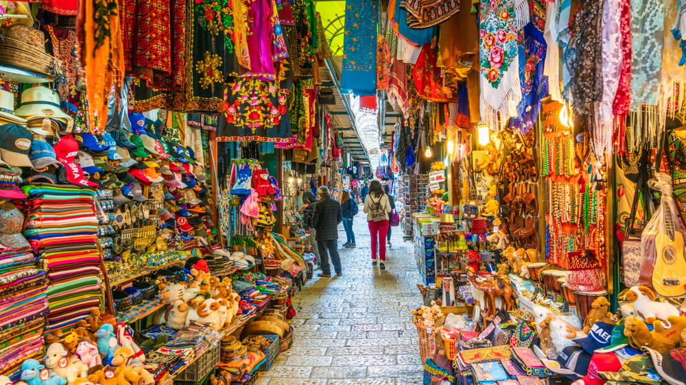 Bazaar Jerusalem Israel. Photographed by Balate Dorin. Image via Shutterstock