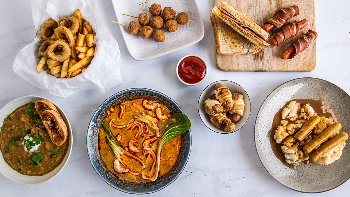 Range of vegan and plant-based dishes created using Vincent Marketplace products. Image Supplied