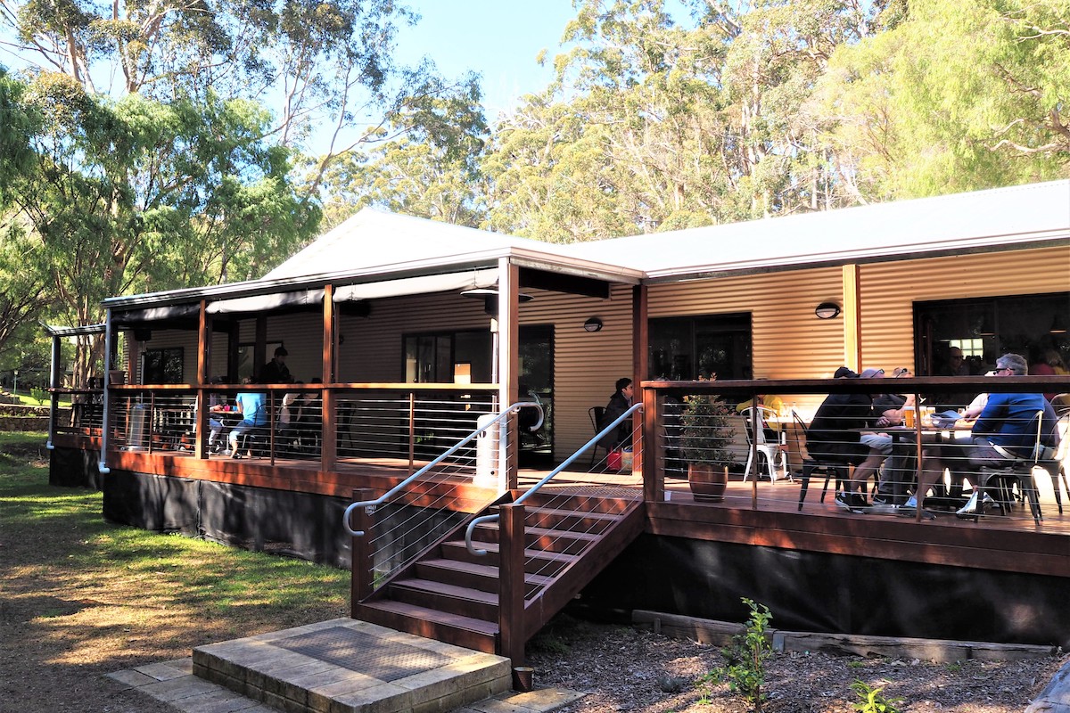 The gorgeous outdoor decking at Margaret River Distilling Company. Image supplied.