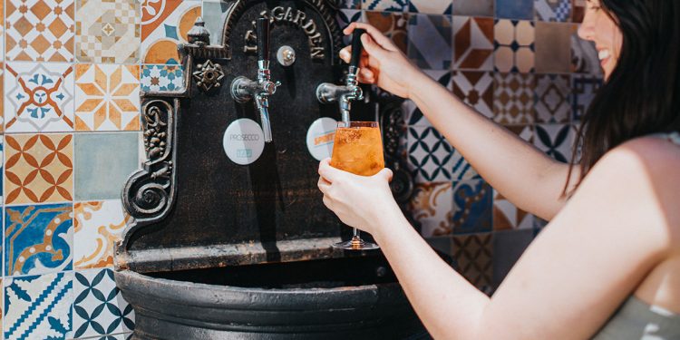 The Winery's Bottomless Prosecco and Aperol Spritz Fountain. Photographed by Jasper Ave. Image supplied.