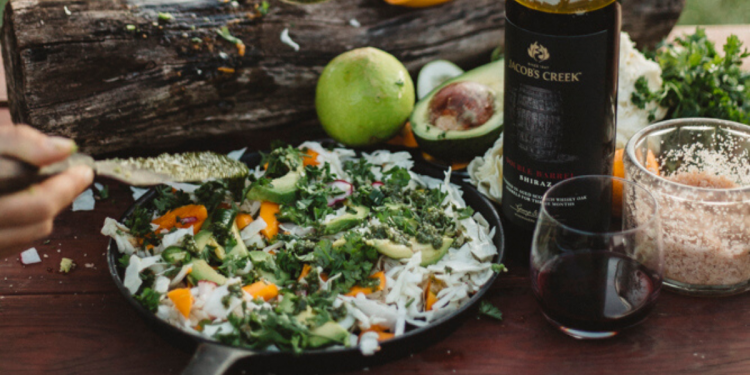 Cabbage and Pawpaw Salad from WILD: Adventure Cookbook by Sarah Glover. Image supplied