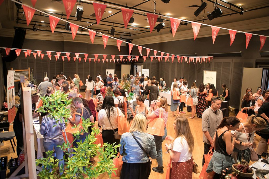 The Prosecco Festival 2020 inside the town hall. Melbourne. Image supplied.