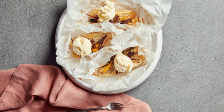 Sean Connolly's Maple Baked BBQ Bananas Recipe. Image supplied
