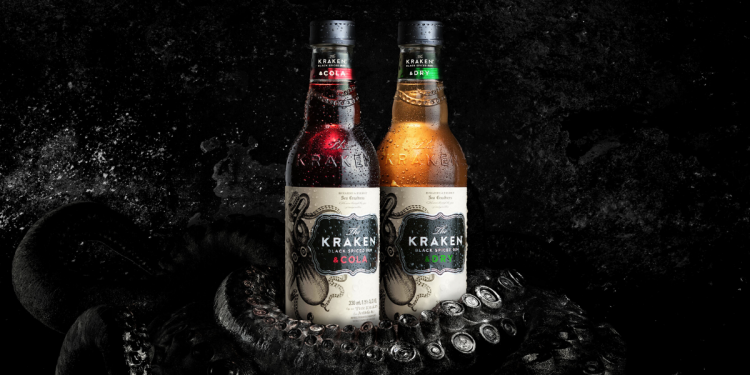 The Kraken Black Spiced Rum. Kraken & Cola and Kraken & Dry. Image supplied.