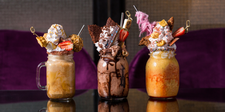 Alibi Bar & Kitchen Gelatissimo For Goodness Shake Range. Pot of Gold, Triple Threat and Tropicolada. Image supplied