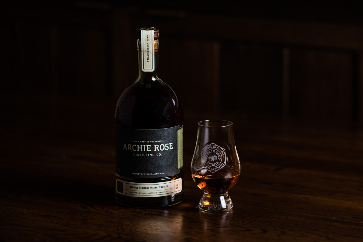Archie Rose Distilling Co. Sandigo Heritage Rye Malt Whisky. Image supplied..