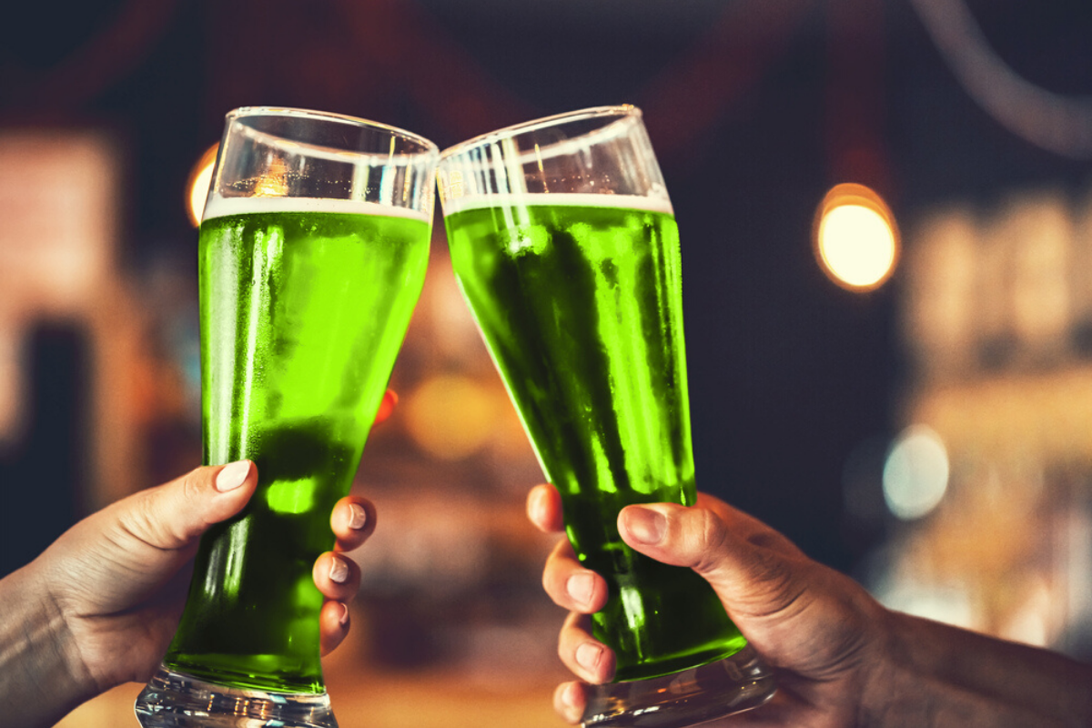 Green beer. Photographed by Ievgenii Meyer. Image via Shutterstock