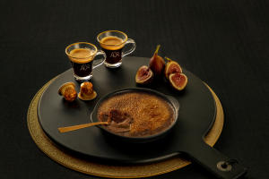 L'OR Espresso Coffee Crème Brulee with Caramelized Figs. Manu Feildel. Image supplied