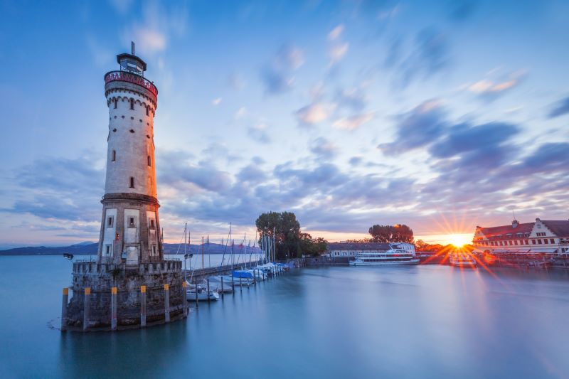 Lighthouse Lindau on Lake Constance.