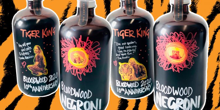 Tiger King Inspired Negroni Cocktail Bottle.