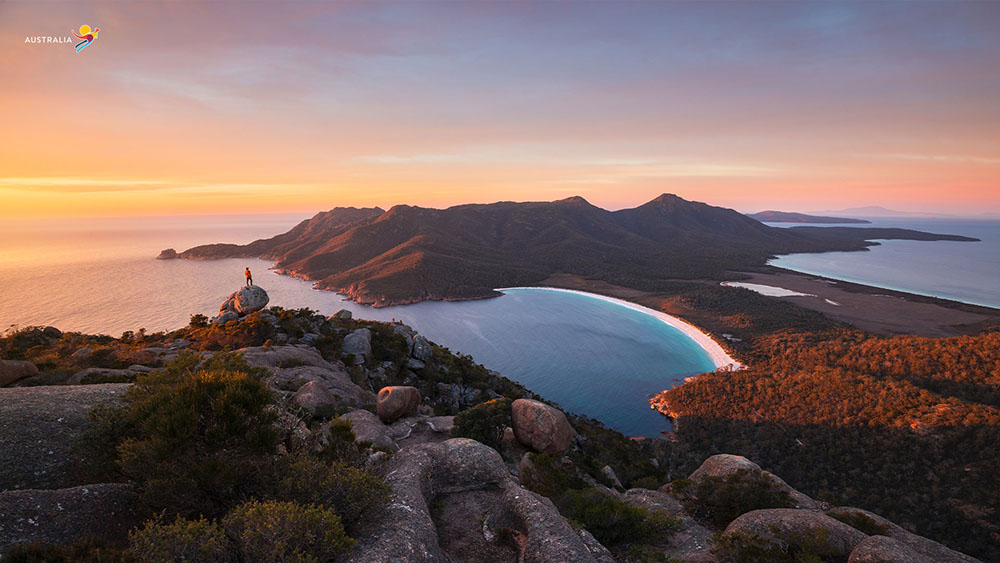 TAS, Mt Amos, Freycinet National Park. Image via Tourism Australia