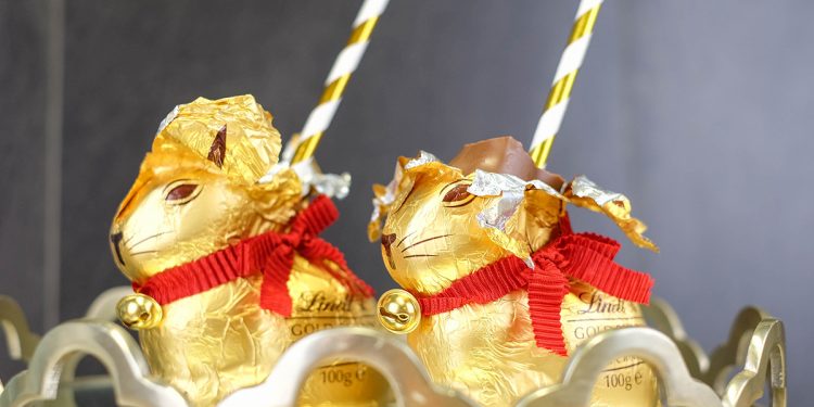 Espresso Martini filled Lindt chocolate bunnies by Cocktail Porter. Image Supplied