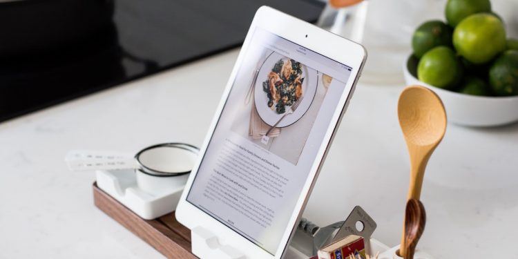 Ipad used for cooking.