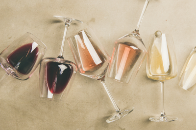 Different types of wine. Photographed by Foxys Forest Manufacture. Image via Shutterstock