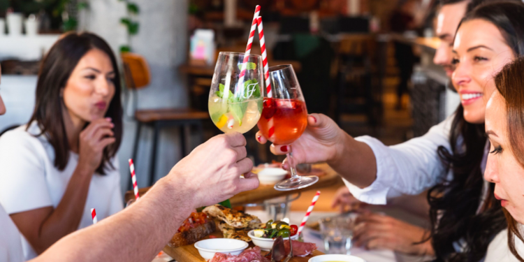 Cocktails and cheeseboard at Fratelli Fresh