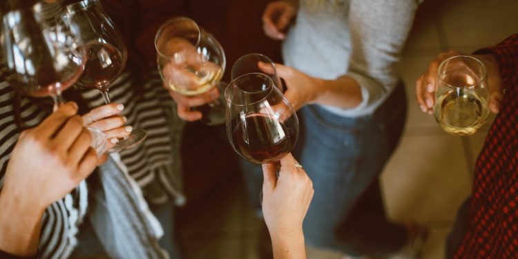 Friends enjoy wine
