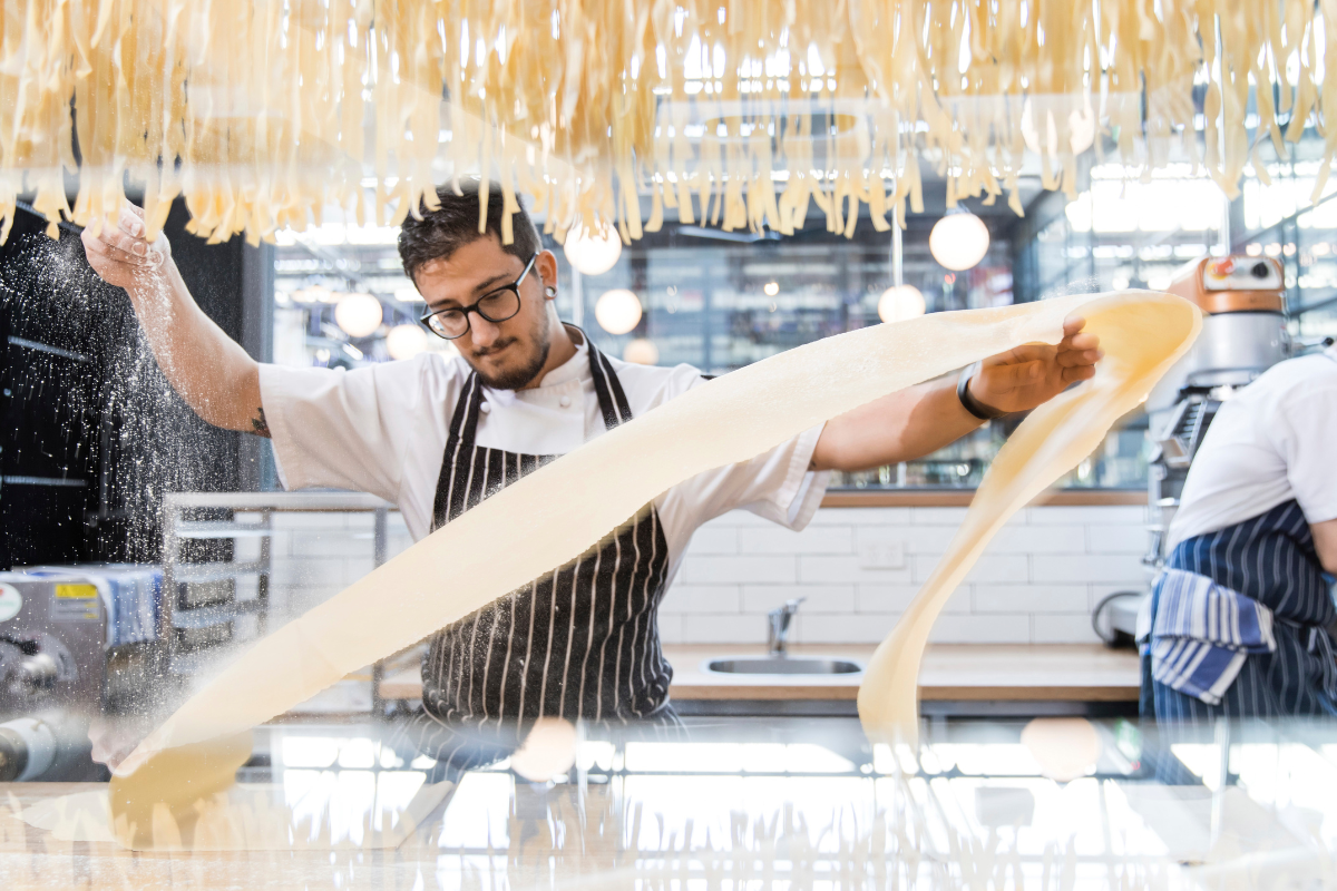 2022 Guide To The 10 Best Italian Restaurants in Sydney. Flour Eggs Water. Photographed by Tramsheds Sydney. Image via Destination NSW.