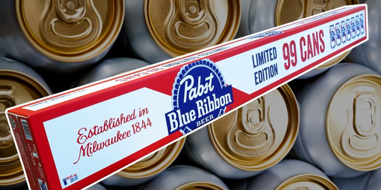 Pabst Blue Ribbon Beer. Limited edition 99 Cans. Image provided. Image edited by Rebecca Cherote