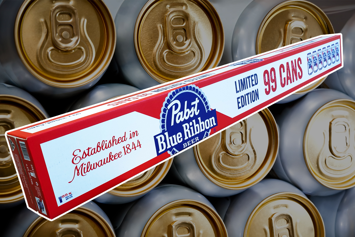 Pabst Blue Ribbon Beer. Limited edition 99 Cans. Image provided. Image edited by Rebecca Cherote