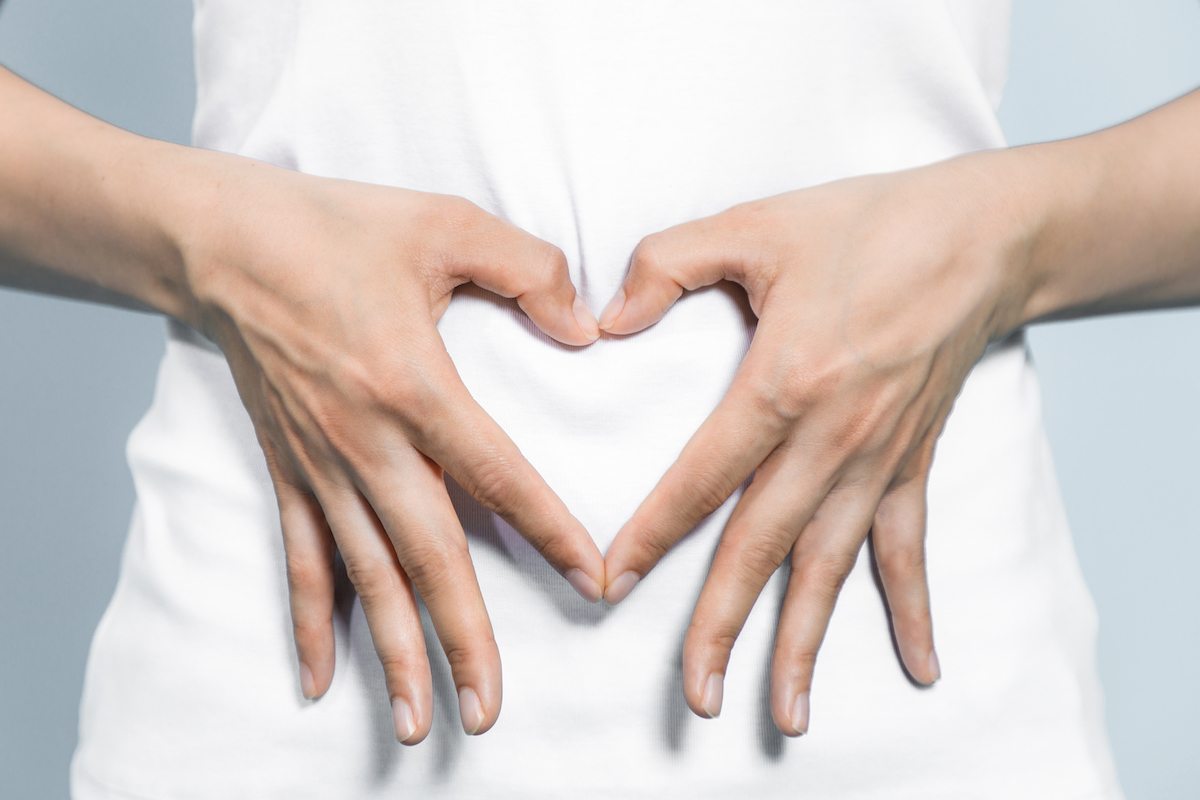 Gut health. Heart on stomach. Photographed by metamorworks. Image via Shutterstock