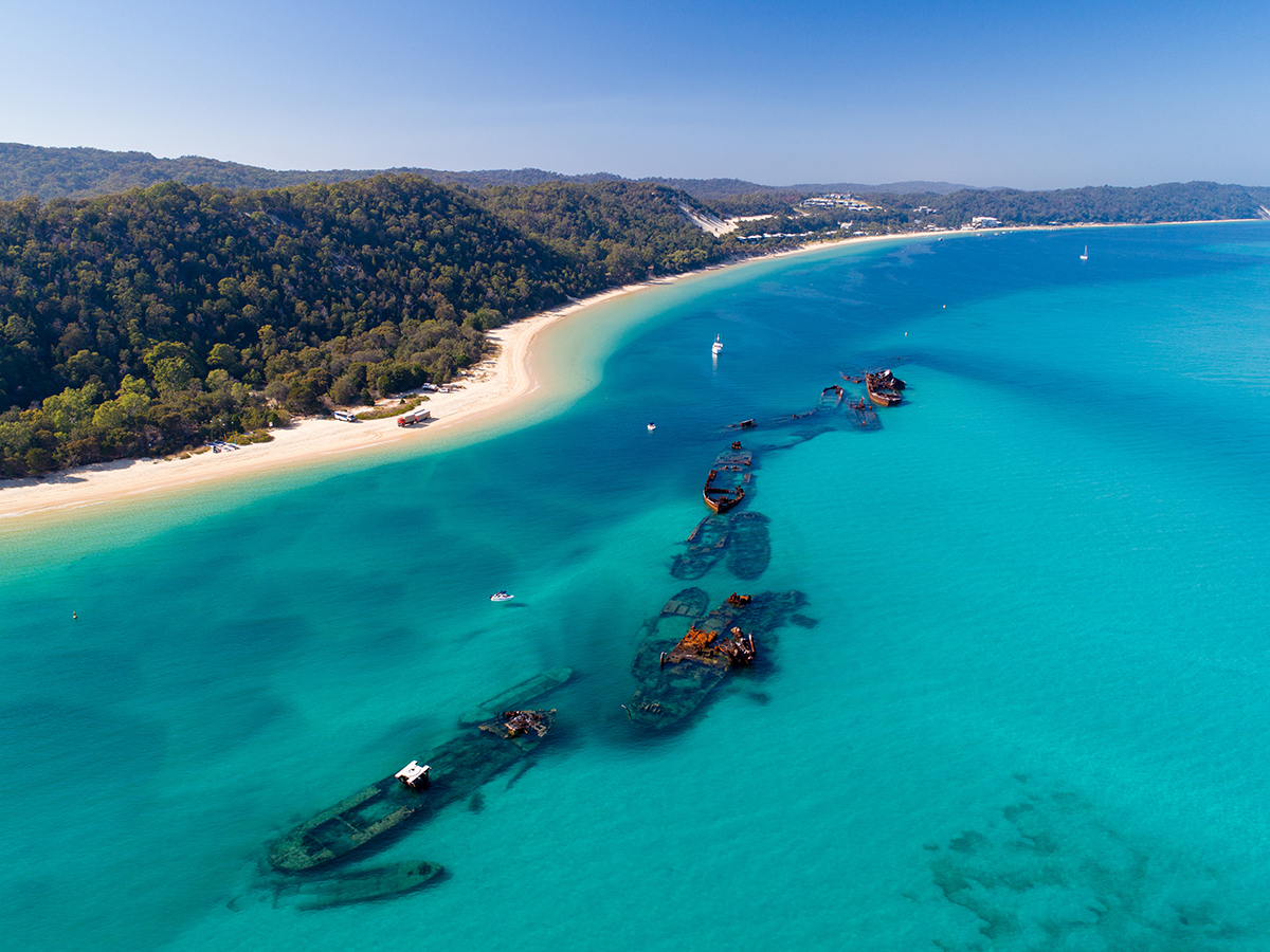 Tangalooma Wrecks. Image via Tourism and Events Queensland