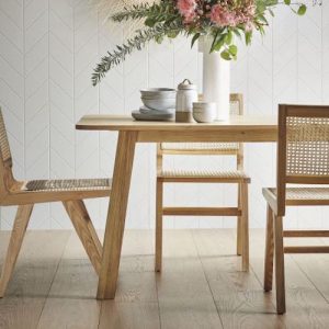 CALLIE Dining Table Natural with Callie Natural Chairs. Image via freedom.com.au.