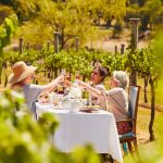 Friends enjoying a High Tea experience at Cambewarra Estate Winery, Bangalee. Image: Destination NSW