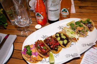 Mexican Carbon Bondi tacos with Jarritos drinks. Image: Supplied