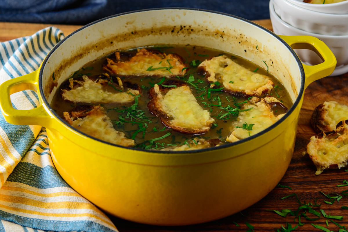 Manu Feildel's Authentic French Onion Soup Recipe. Image supplied