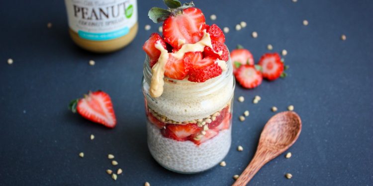 Mayver's Gluten-Free Peanut Butter and Coconut Chia Buckwheat Parfait Recipe. Image supplied