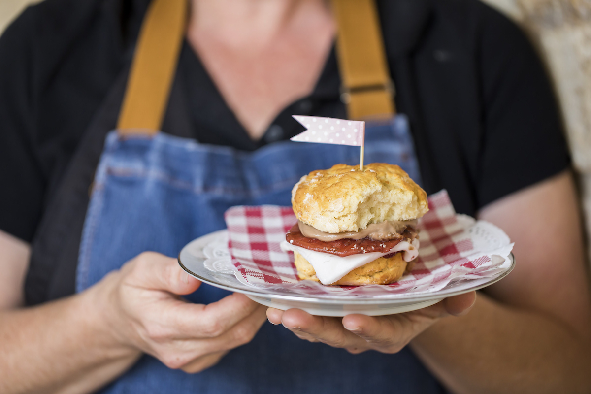 Dessert Scone Burger ($10) by The Tea Cosy. Photographed by Anna Kucera. Image supplied.