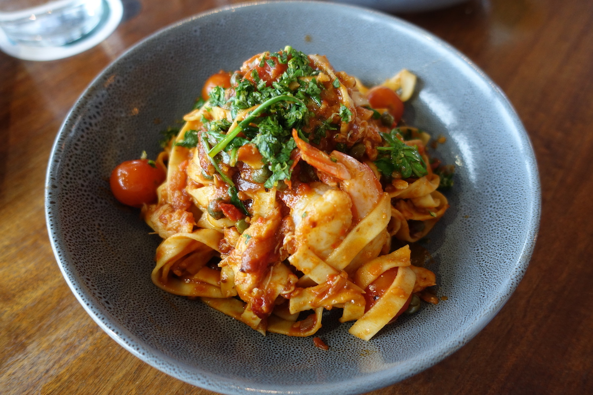 Pasta $34. Empire Lounge Rose Bay. Photographed by Rebecca Magro. Image supplied via Hunter and Bligh