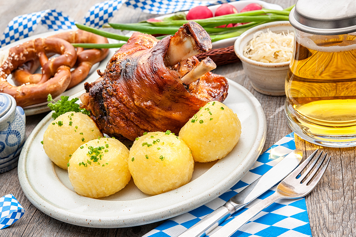 Bavarian pork knuckle. Image Sourced From Shutterstock. Photographed by Alexander Raths.