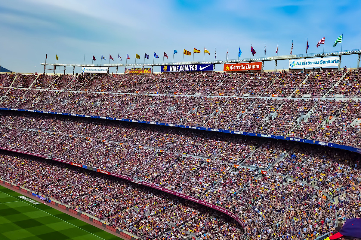 Camp Nou stadium. Photographed by Vangelis Kovi. Image via Unsplash